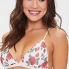Rose Print Self-Tie Mesh Bralette