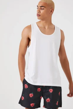 Rose Print Swim Trunks