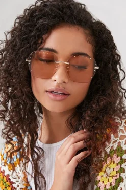 Round Rimless Sunglasses