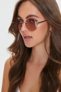 Round Rimless Sunglasses