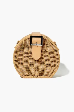 Round Straw Crossbody Bag