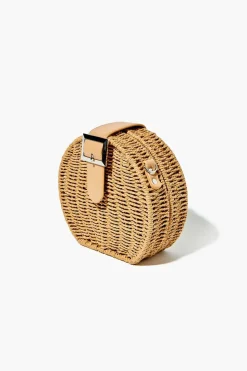 Round Straw Crossbody Bag