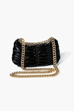 Ruched Baguette Shoulder Bag