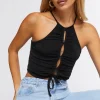 Ruched Cutout Cropped Cami