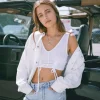 Ruched Drawstring Crop Top