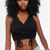 Ruched Drawstring Crop Top