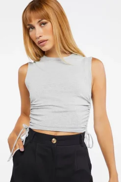 Ruched Drawstring Crop Top