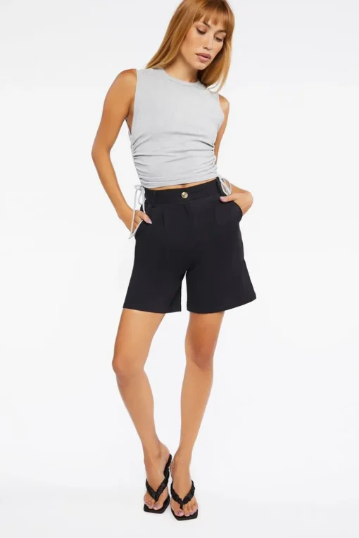Ruched Drawstring Crop Top