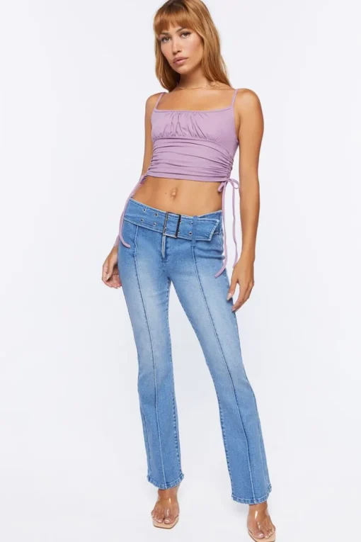 Ruched Drawstring Cropped Cami