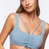 Ruched Drawstring Sports Bra