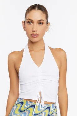 Ruched Halter Crop Top