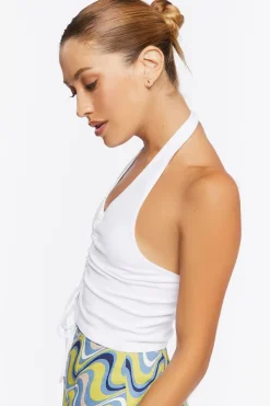 Ruched Halter Crop Top