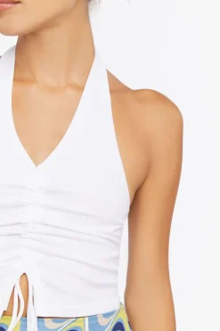 Ruched Halter Crop Top