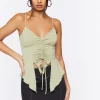 Ruched Handkerchief-Hem Cami