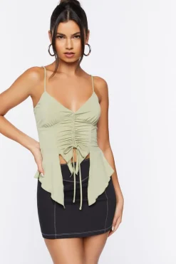 Ruched Handkerchief-Hem Cami