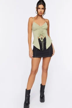 Ruched Handkerchief-Hem Cami