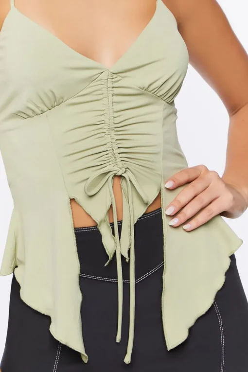 Ruched Handkerchief-Hem Cami
