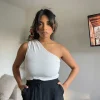 Ruched One-Shoulder Bodysuit
