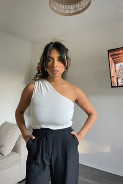 Ruched One-Shoulder Bodysuit