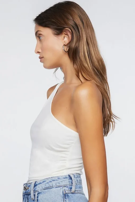 Ruched One-Shoulder Bodysuit