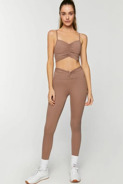 Ruched Open-Back Sports Bra