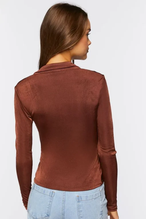 Ruched Split-Hem Shirt