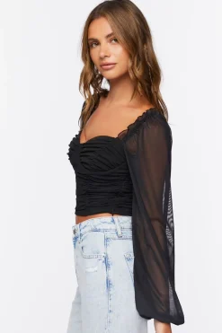 Ruched Sweetheart Crop Top