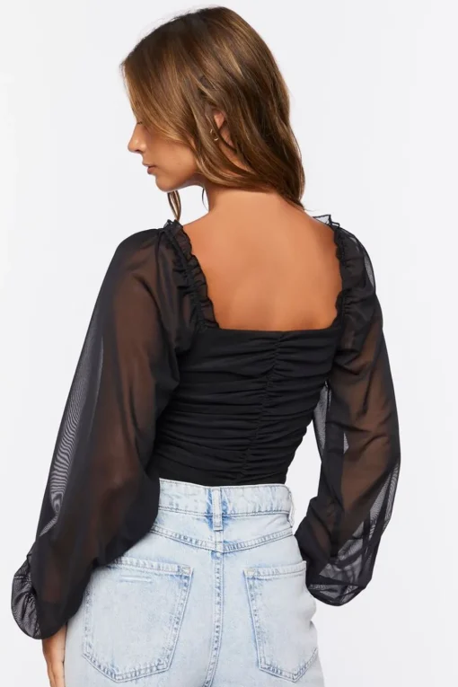 Ruched Sweetheart Crop Top
