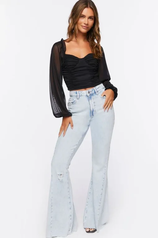 Ruched Sweetheart Crop Top