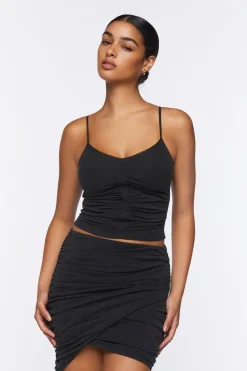 Ruched Wrap Mini Skirt