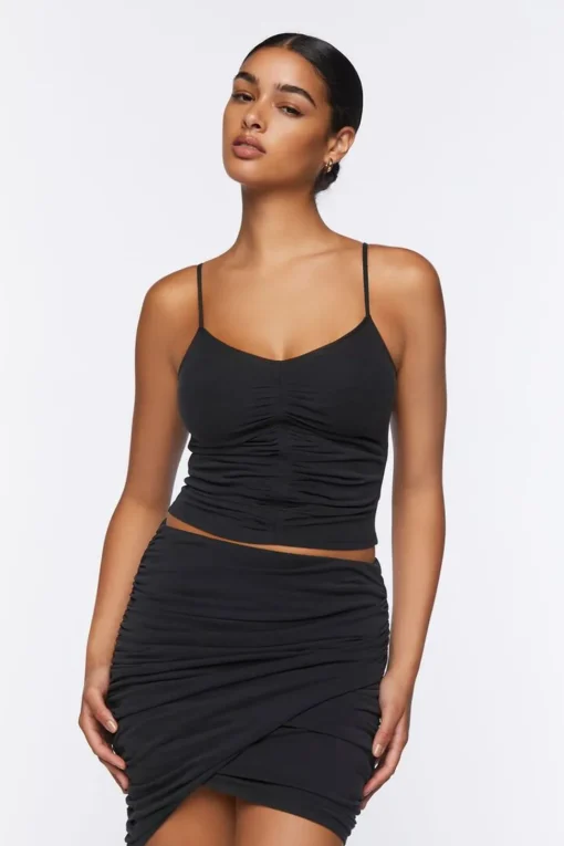 Ruched Wrap Mini Skirt