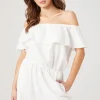 Ruffle Off-The-Shoulder Romper