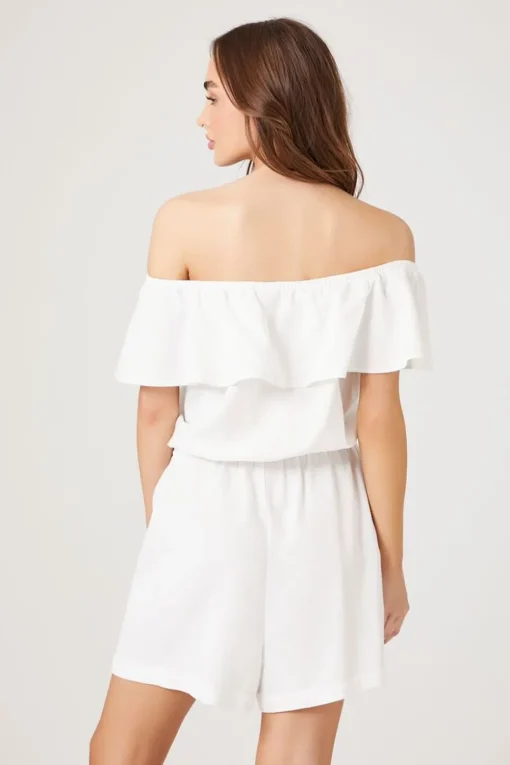 Ruffle Off-The-Shoulder Romper