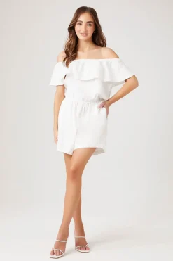Ruffle Off-The-Shoulder Romper