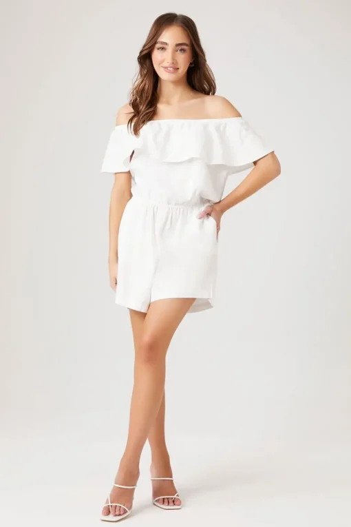 Ruffle Off-The-Shoulder Romper