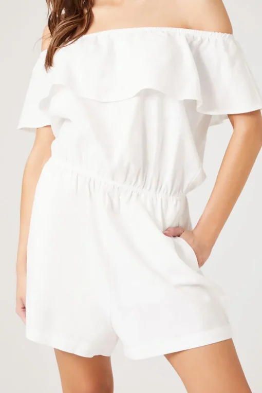 Ruffle Off-The-Shoulder Romper