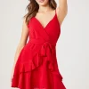 Ruffle Wrap Mini Dress