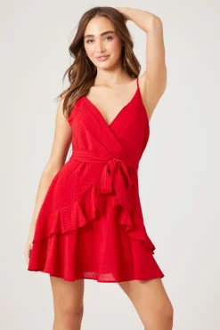 Ruffle Wrap Mini Dress