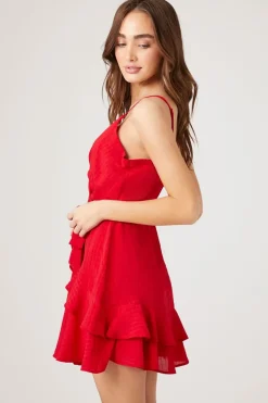 Ruffle Wrap Mini Dress