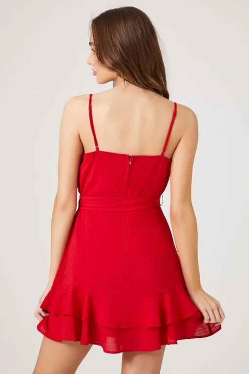 Ruffle Wrap Mini Dress
