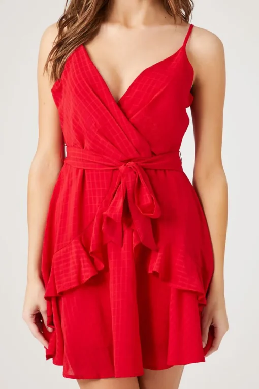 Ruffle Wrap Mini Dress