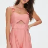 Ruffled Cutout Tie-Back Romper