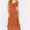 Ruffled Ditsy Floral Maxi Dress