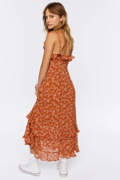 Ruffled Ditsy Floral Maxi Dress
