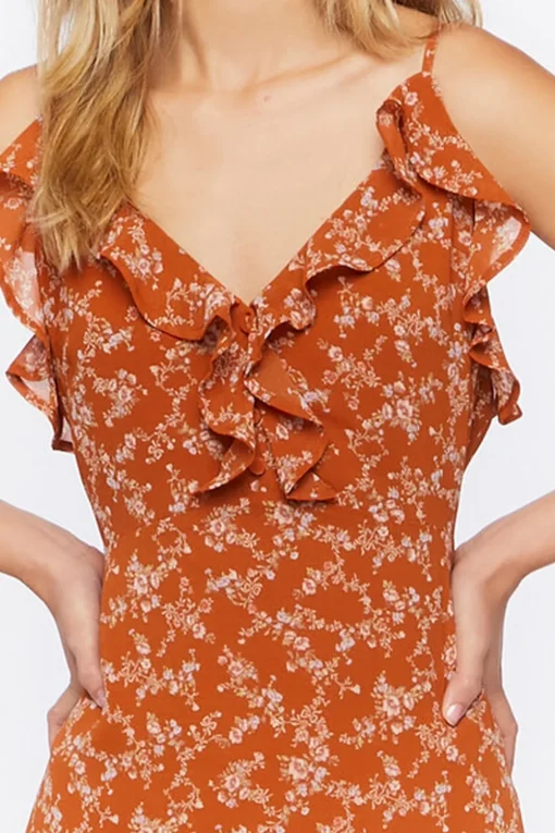 Ruffled Ditsy Floral Maxi Dress