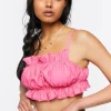 Ruffled Poplin Cropped Cami