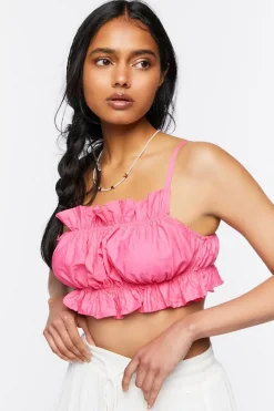 Ruffled Poplin Cropped Cami