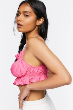 Ruffled Poplin Cropped Cami