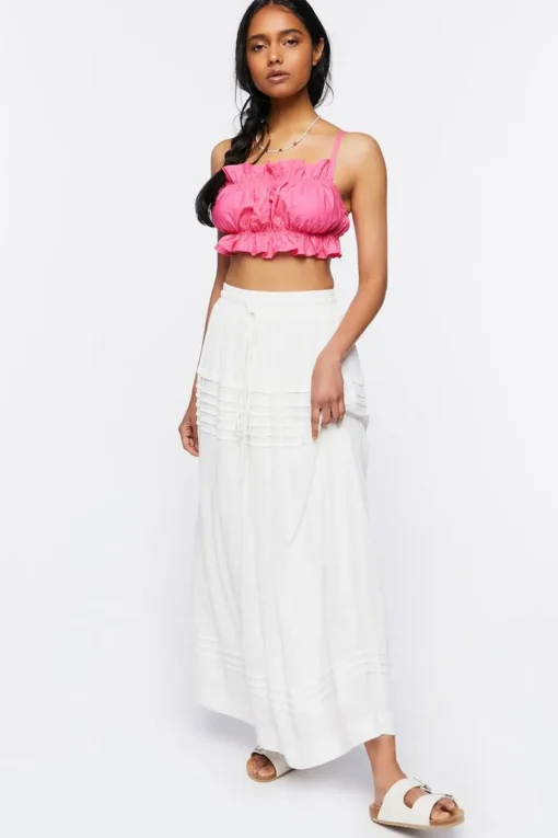 Ruffled Poplin Cropped Cami