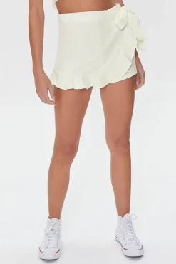 Ruffled Self-Tie Wrap Skort